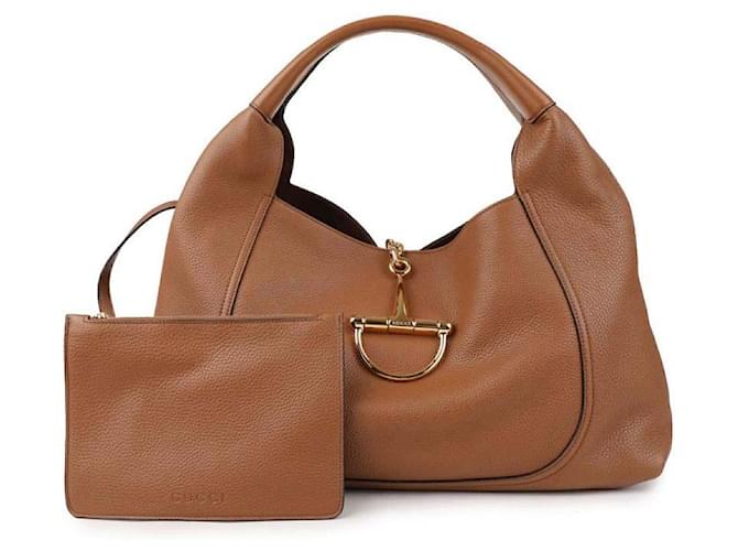 Gucci Borsa a Spalla Maxi Soft Bit Marrone - vista 4