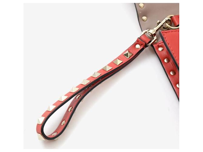 Valentino Clutch con tracolla Rockstud Rossa Rosso - vista 6
