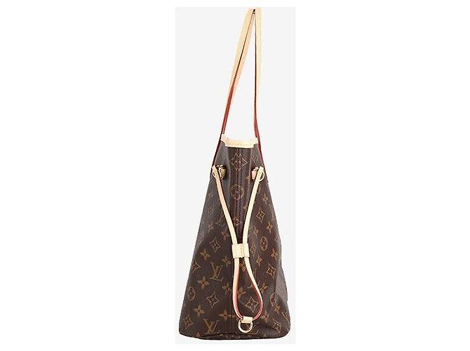 Louis Vuitton Borsa a Spalla Monogram Beige Neverfull MM Marrone - vista 2