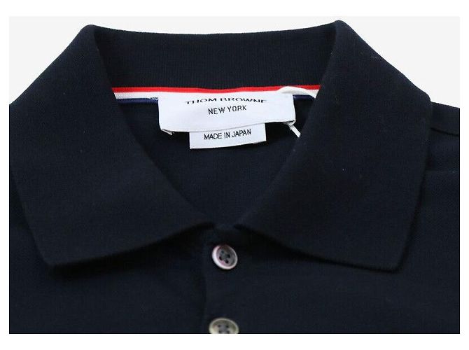 Thom Browne Pique-Polo mit Tasche Größe Marineblau - Ansicht 3