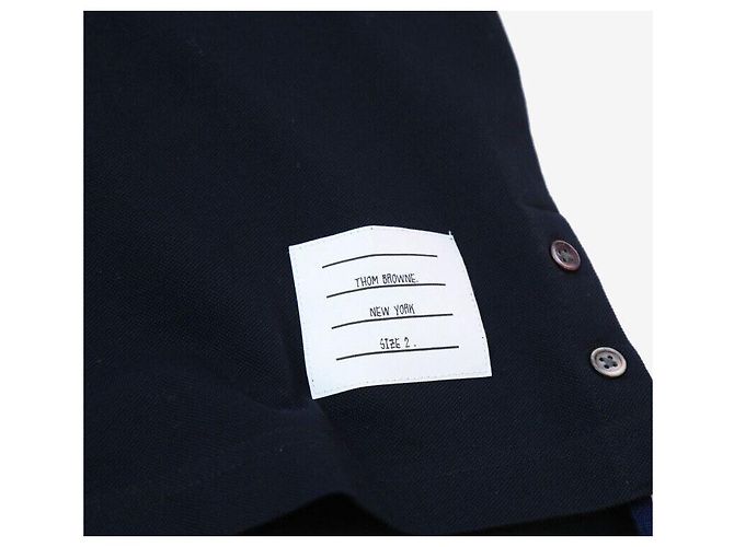 Thom Browne Pique-Polo mit Tasche Größe Marineblau - Ansicht 6