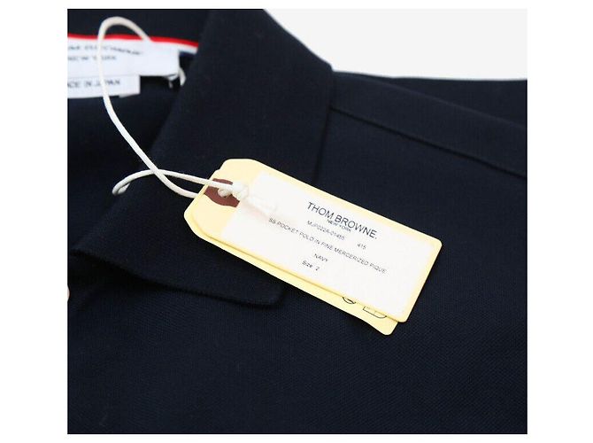 Thom Browne Pique-Polo mit Tasche Größe Marineblau - Ansicht 7