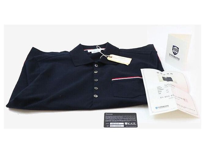 Thom Browne Pique-Polo mit Tasche Größe Marineblau - Ansicht 8