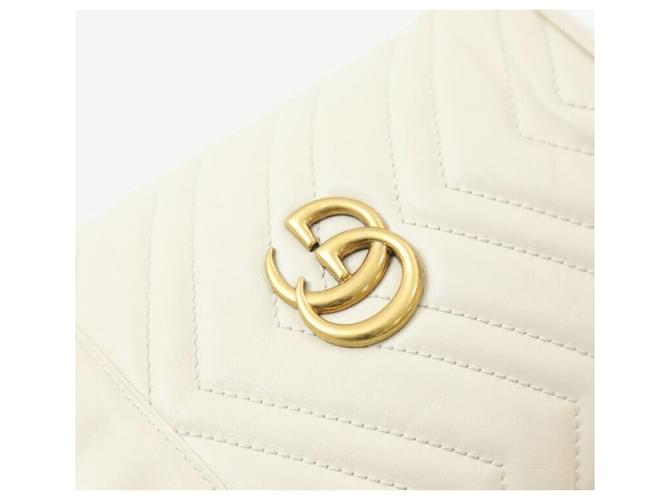 Marmont Gucci Mini Eimer Tasche Elfenbein Weiß - Ansicht 5