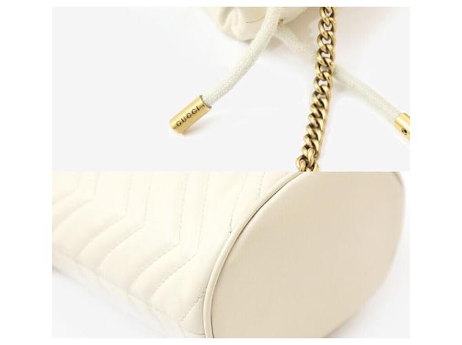 Marmont Gucci Mini Eimer Tasche Elfenbein Weiß - Ansicht 6