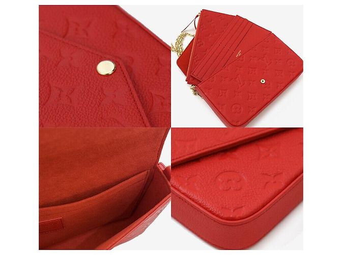 Pochette Félicie Louis Vuitton Pochette Felicie Red Crossbody Bag Rosso - vista 6