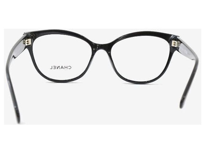 Chanel Occhiali Neri con Montatura a Farfalla Nero - vista 4