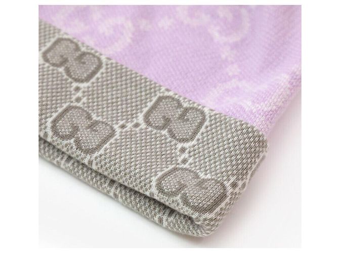 Gucci Wendbarer GG Wollhut in Pink Grau Braun - Ansicht 2