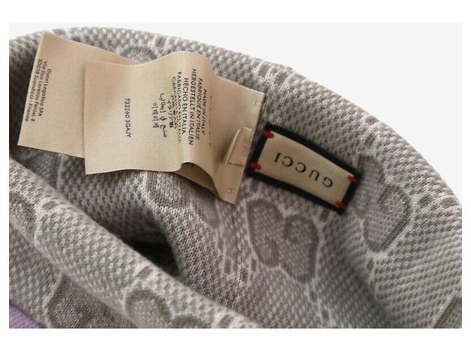 Gucci Wendbarer GG Wollhut in Pink Grau Braun - Ansicht 6