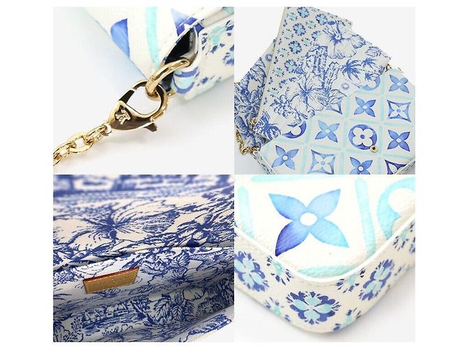 Louis Vuitton Pochette Felicie Lagoon Blue Borsa a tracolla - vista 7