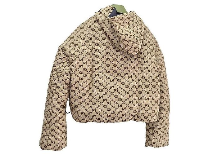 Gucci Chaqueta acolchada con capucha reversible Castaño - vista 3