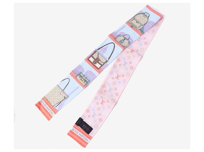 Louis Vuitton Foulard Bandana Skyline Rosa Chiaro - vista 2