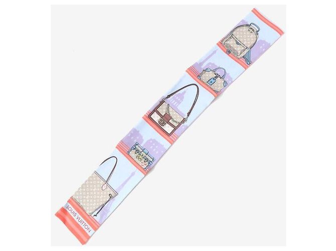 Louis Vuitton Foulard Bandana Skyline Rosa Chiaro - vista 3