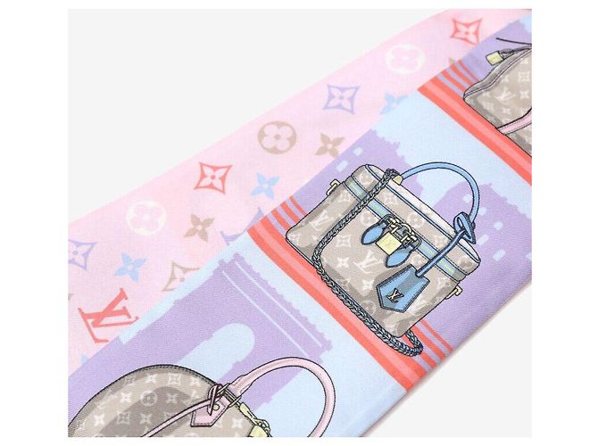 Louis Vuitton Foulard Bandana Skyline Rosa Chiaro - vista 5