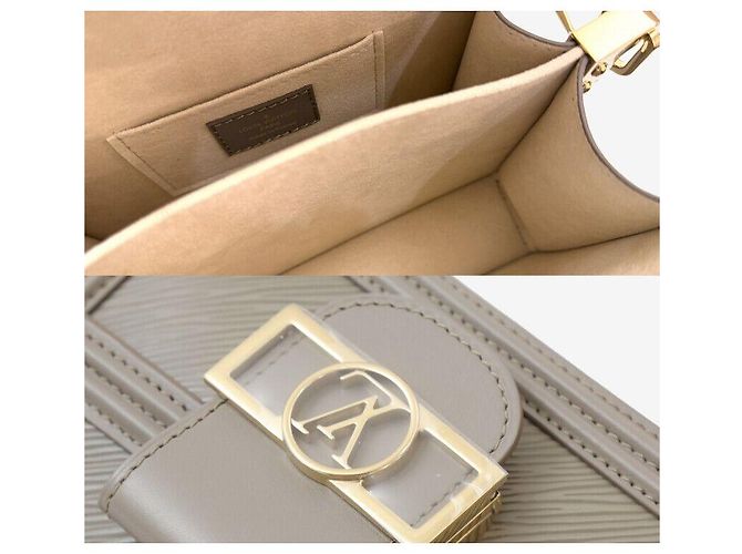 Louis Vuitton Borsa a tracolla Dolphin Mini Epi Grigio Beige Marrone - vista 7