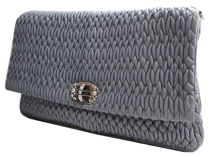 Miu Miu Große graue Stepp-Clutch Braun - Ansicht 2