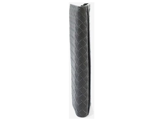 Bottega Veneta Cartera Larga Intrecciato Gris Oscuro Castaño - vista 2
