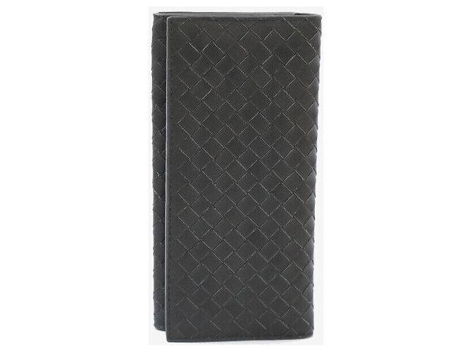 Bottega Veneta Cartera Larga Intrecciato Gris Oscuro Castaño - vista 3
