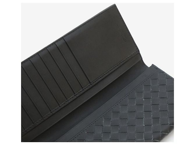 Bottega Veneta Cartera Larga Intrecciato Gris Oscuro Castaño - vista 5