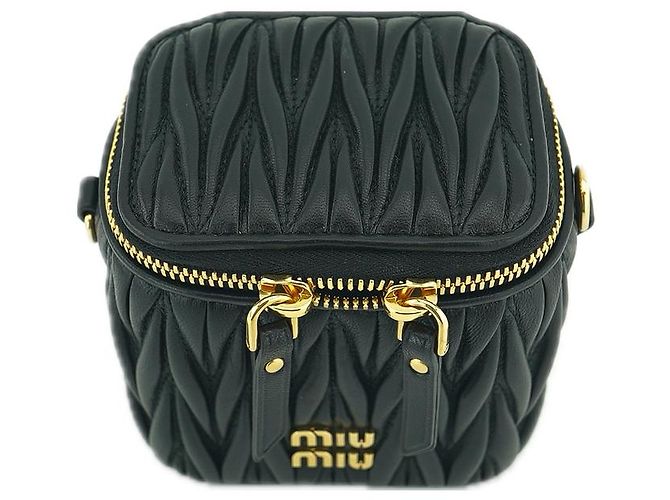 Miu Miu Borsa a tracolla mini in pelle nappa trapuntata nera Nero - vista 11