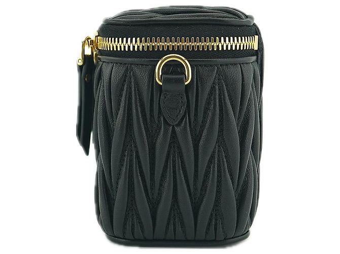 Miu Miu Borsa a tracolla mini in pelle nappa trapuntata nera Nero - vista 12