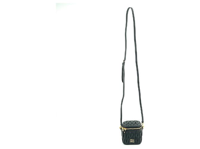 Miu Miu Borsa a tracolla mini in pelle nappa trapuntata nera Nero - vista 18