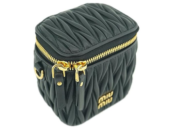 Miu Miu Borsa a tracolla mini in pelle nappa trapuntata nera Nero - vista 2