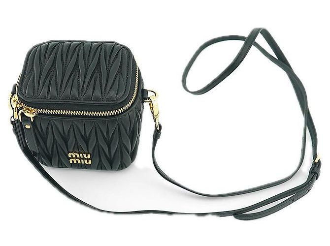 Miu Miu Borsa a tracolla mini in pelle nappa trapuntata nera Nero - vista 3