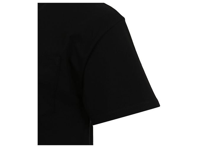 Céline Lockere Kurzarm-T-Shirt mit gesticktem Logo Schwarz - Ansicht 5