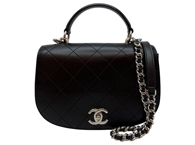 Chanel Borsa a spalla con catena e pattina nera Nero - vista 2