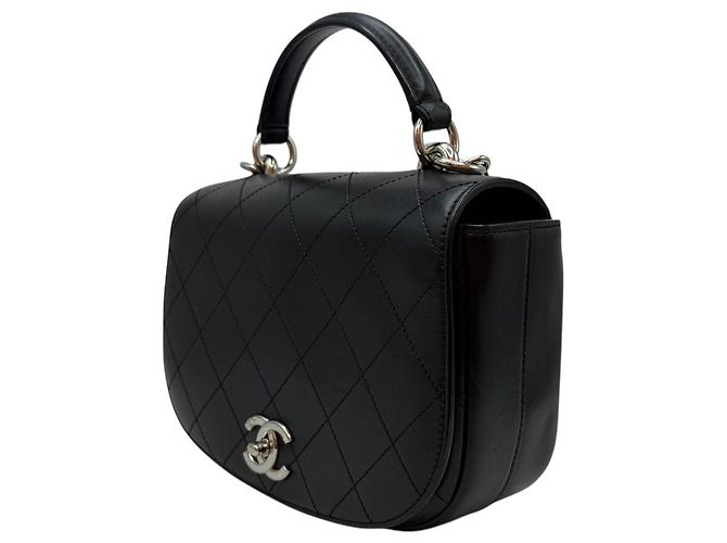 Chanel Borsa a spalla con catena e pattina nera Nero - vista 3