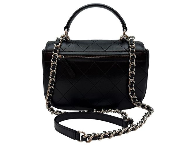 Chanel Borsa a spalla con catena e pattina nera Nero - vista 4