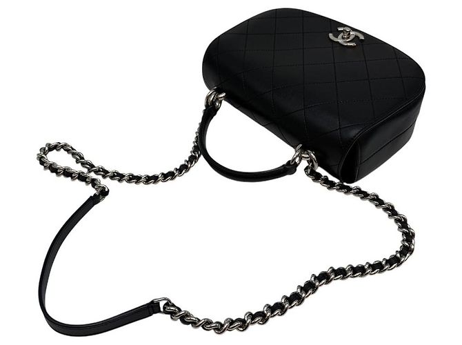 Chanel Borsa a spalla con catena e pattina nera Nero - vista 6