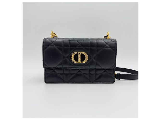 Dior Miss Caro Mini Macro Cannage in Pelle di Pecora Nera Nero - vista 3