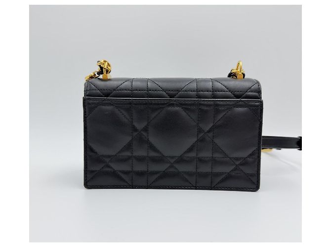 Dior Miss Caro Mini Macro Cannage in Pelle di Pecora Nera Nero - vista 6