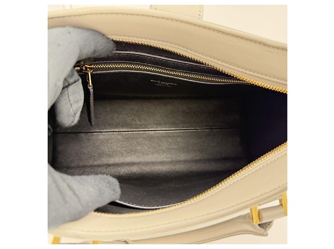 Saint Laurent Graue kleine Tote Schultertasche Braun - Ansicht 10