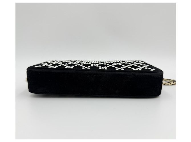 Chanel Mini borsa a tracolla WOC in velluto nero con doppia zip oro classico - vista 7