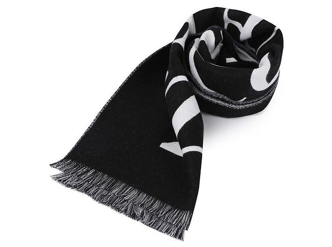 Alexander Mcqueen Herren Schal La Prima Logo Schwarz - Ansicht 3
