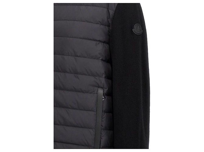 Moncler Cashmere-Zip-Cardigan mit Daunenfüllung Schwarz - Ansicht 7