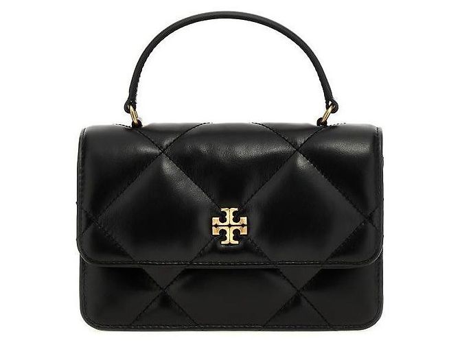 Tory Burch Mini-Handtasche mit Diamantsteppung und Kette Schwarz - Ansicht 4