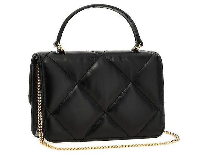 Tory Burch Mini-Handtasche mit Diamantsteppung und Kette Schwarz - Ansicht 5