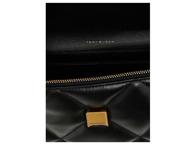 Tory Burch Mini-Handtasche mit Diamantsteppung und Kette Schwarz - Ansicht 7