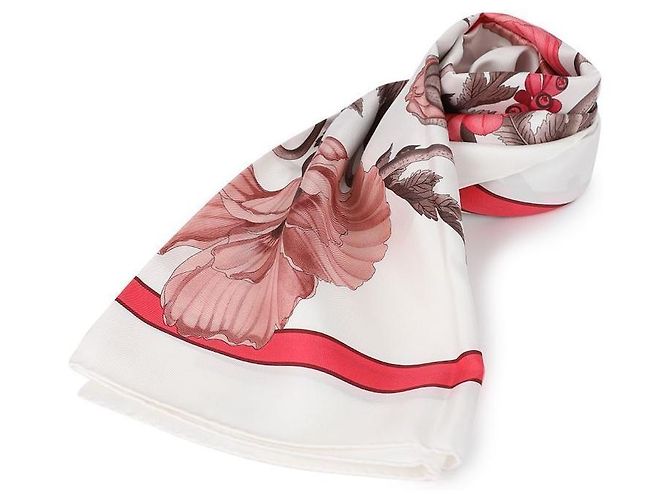 Salvatore Ferragamo Sciarpa in seta con stampa Poppy di La Prima Bianco - vista 3
