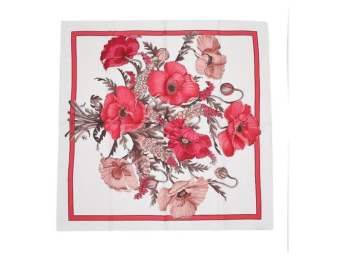 Salvatore Ferragamo Sciarpa in seta con stampa Poppy di La Prima Bianco - vista 5