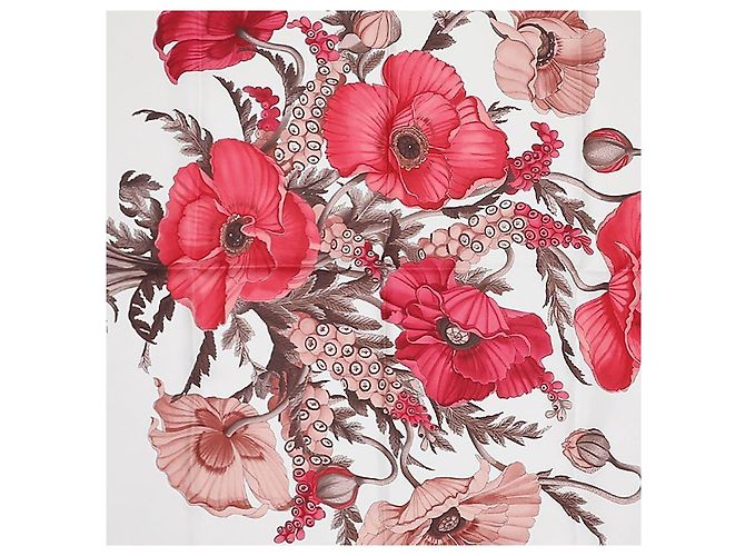 Salvatore Ferragamo Sciarpa in seta con stampa Poppy di La Prima Bianco - vista 6