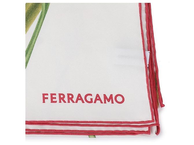 Salvatore Ferragamo Sciarpa in seta con stampa a stelo La Prima Bianco - vista 8