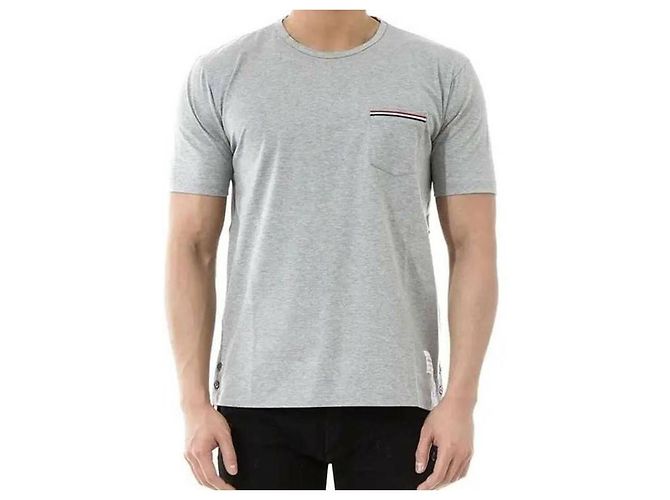 Thom Browne T-Shirt aus mittelschwerem Jersey-Baumwolle mit Tasche - Ansicht 5