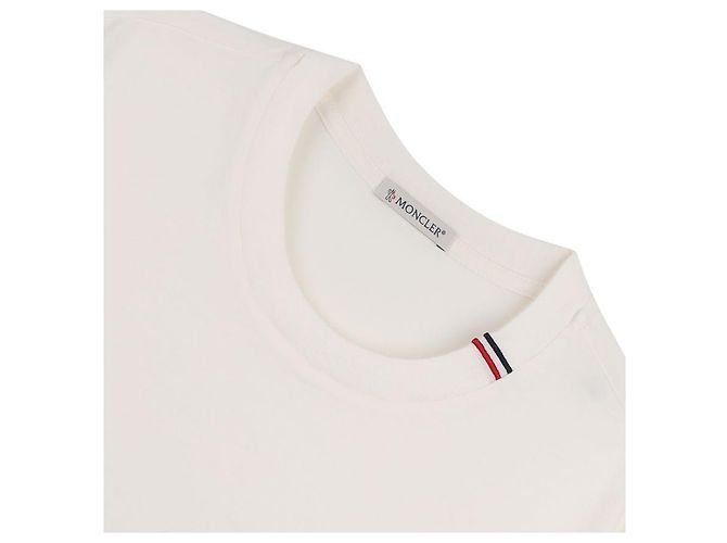 Moncler Baumwoll-T-Shirt mit gesticktem Logo Weiß - Ansicht 5