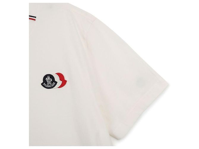 Moncler Baumwoll-T-Shirt mit gesticktem Logo Weiß - Ansicht 6