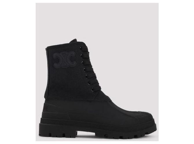 Céline Botas con cordones en lona - vista 4